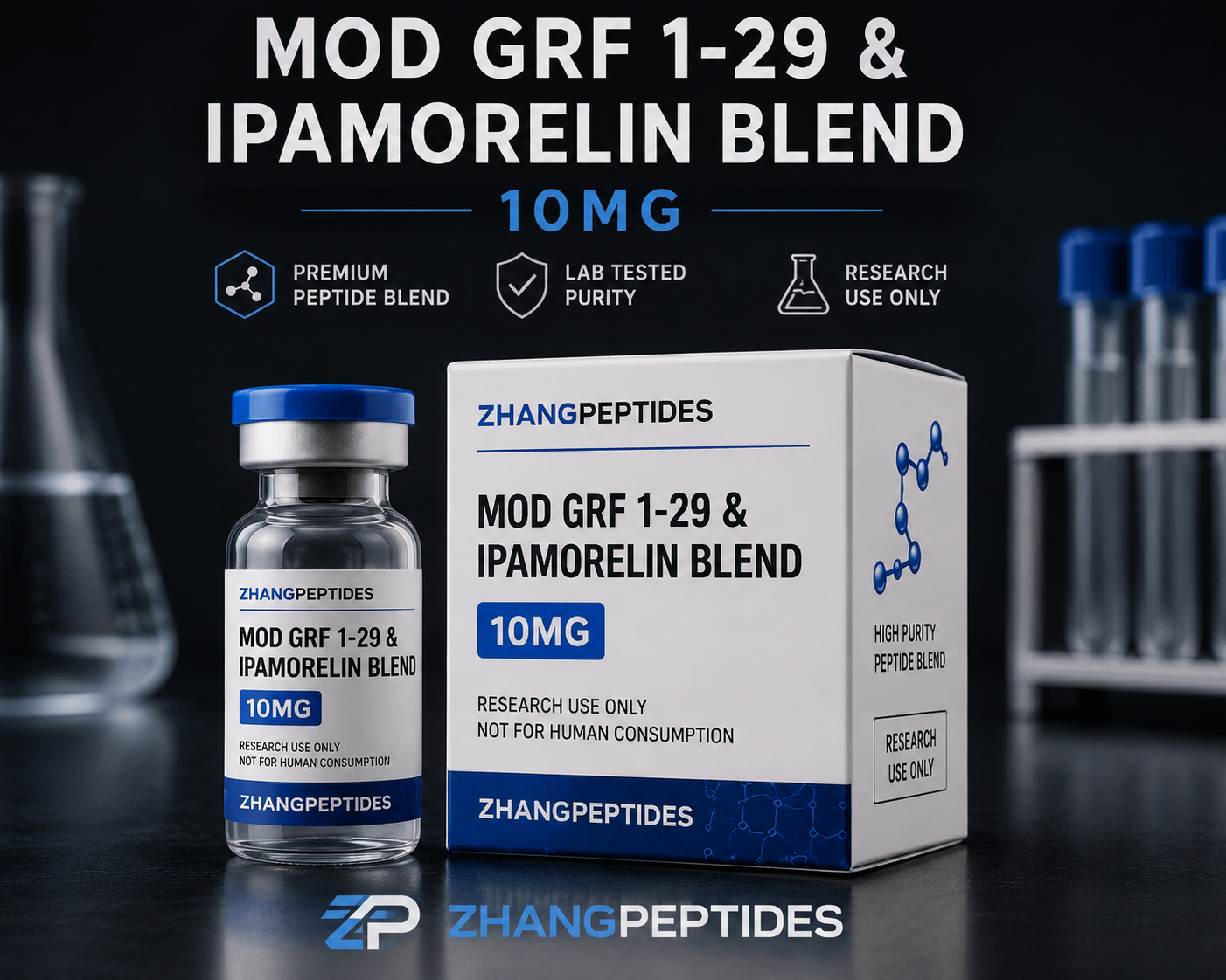 Mod GRF 1-29 & Ipamorelin Blend 10mg | Premium Research Peptide Mod GRF 1-29 & Ipamorelin Blend 10mg