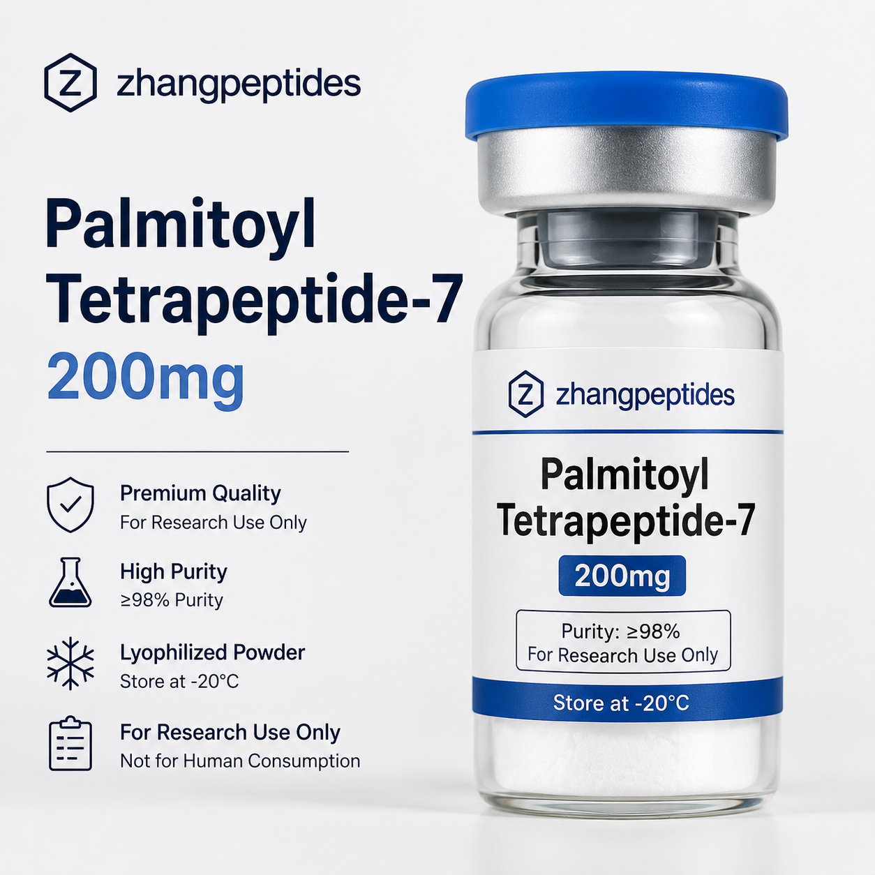 Palmitoyl Tetrapeptide-7 200mg | High Purity Research Peptide | Premium Quality Palmitoyl Tetrapeptide-7 200mg200mg